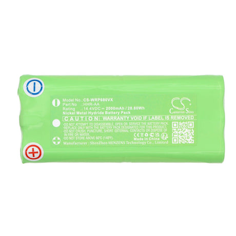 14.4V, Ni-MH, 2000mAh, Vacuum Battery fits Whirlpool, L68m, 28.80Wh Vacuum Cameron Sino Technology Limited