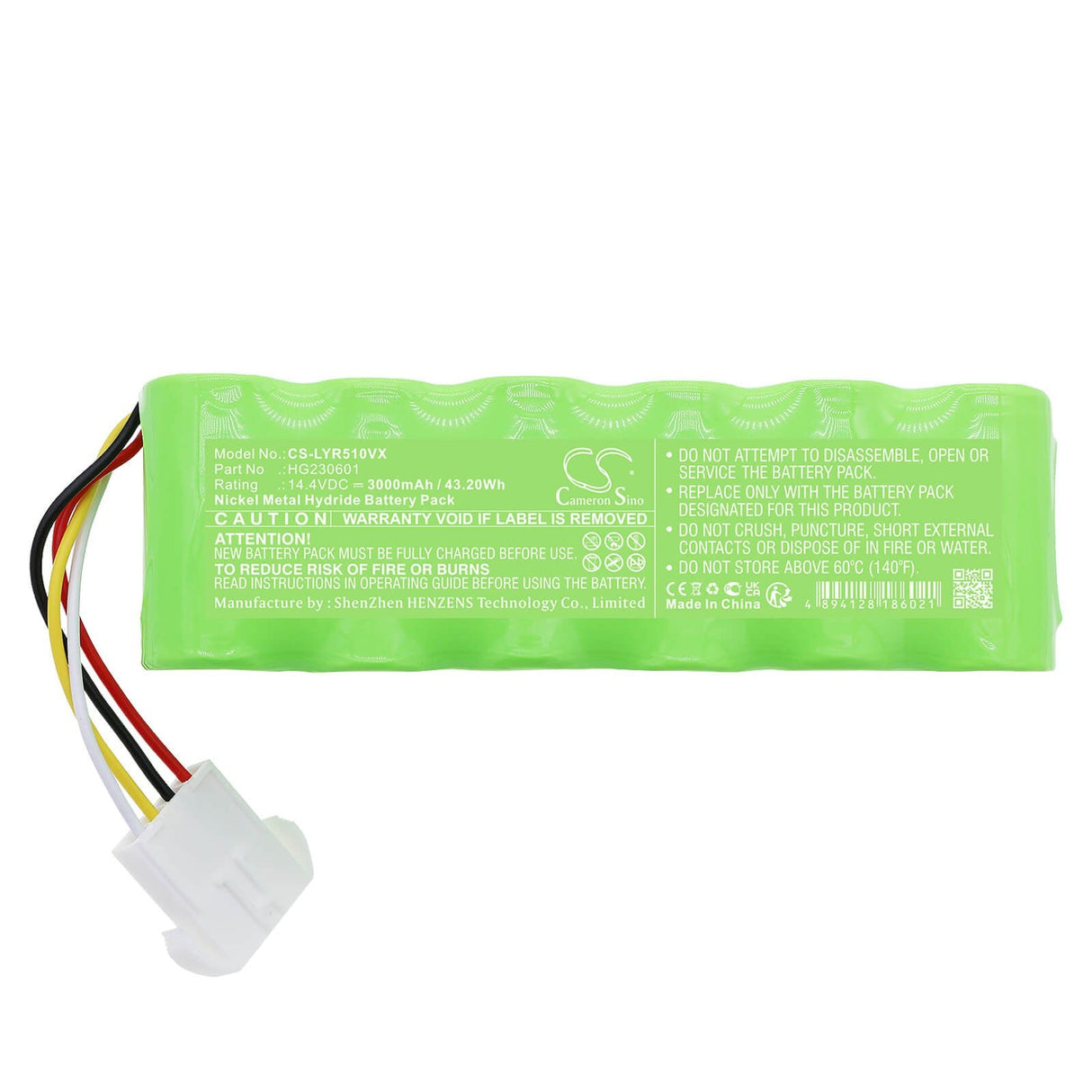 14.4V, Ni-MH, 3000mAh, Vacuum battery fits Lexy, R330s, R510-1, R510-3, 43.20Wh Vacuum Cameron Sino Technology Limited