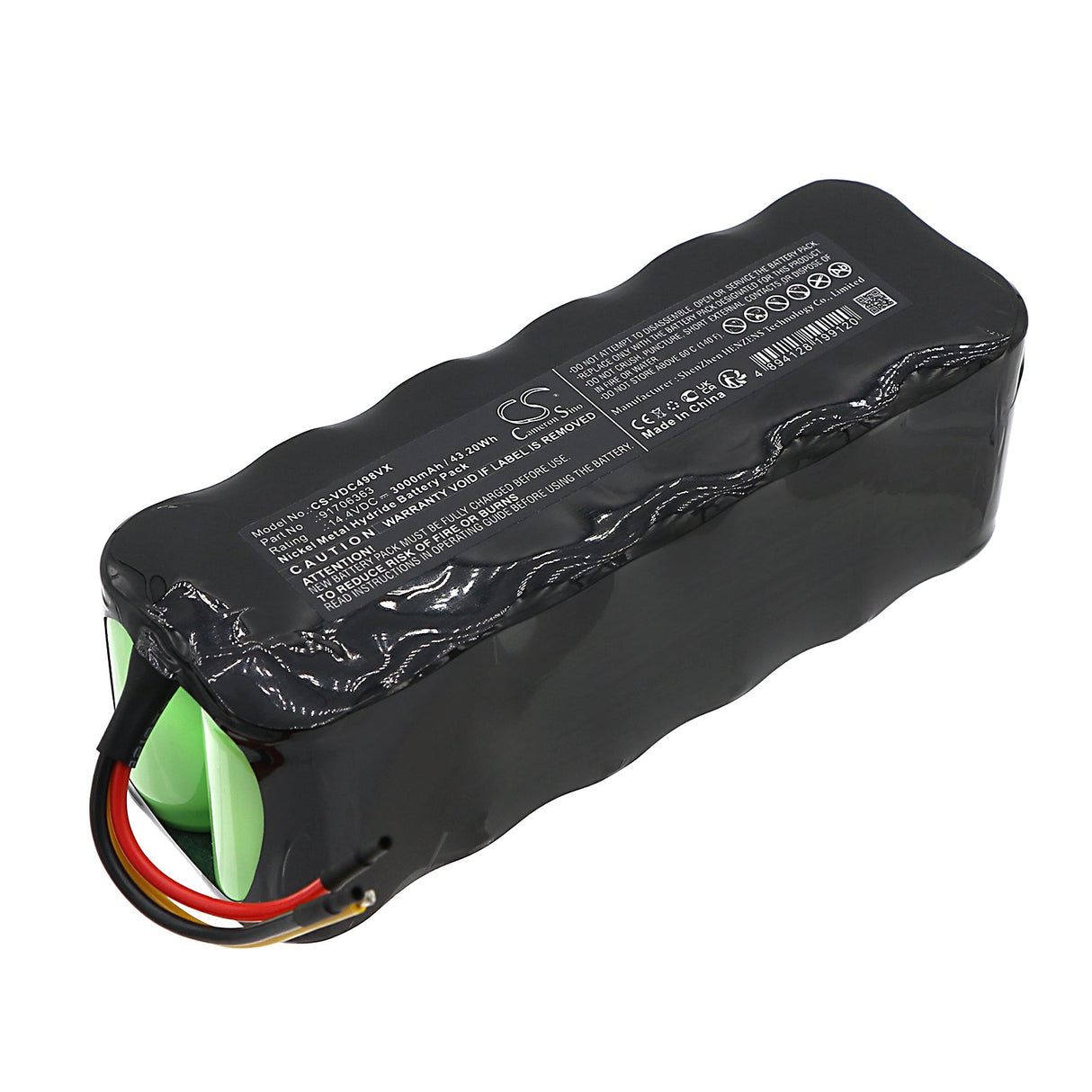 14.4V, Ni-MH, 3000mAh, Vacuum Battery fits Vileda, M-h498, 43.20Wh Vacuum Cameron Sino Technology Limited