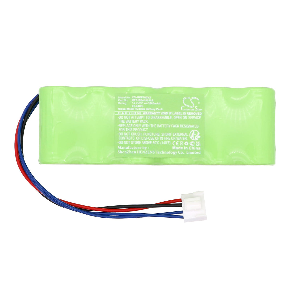 14.4V, Ni-MH, 3600mAh, Vacuum battery fits Mamirobot, 416, 461, 51.84Wh Vacuum Cameron Sino Technology Limited