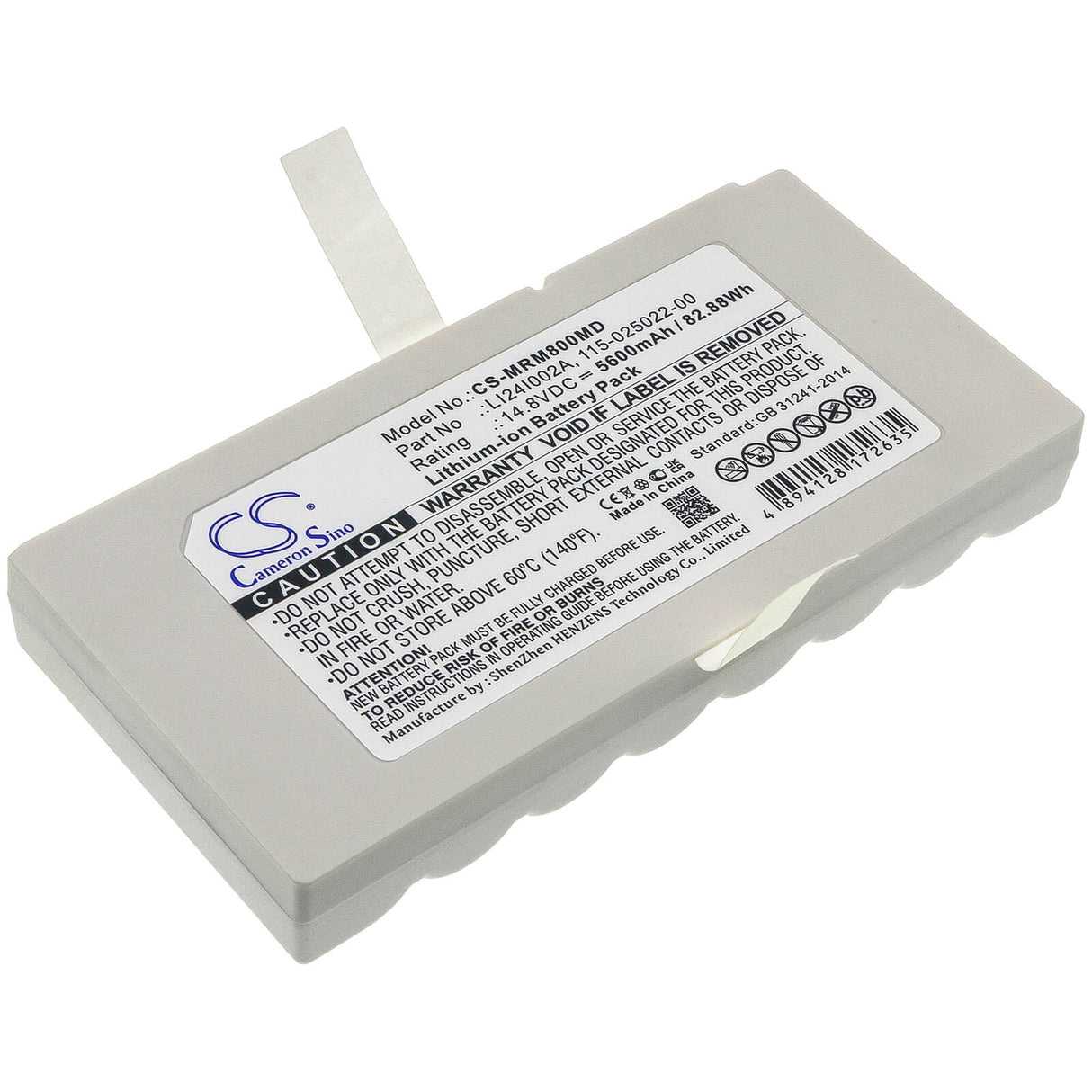 14.8V, Li-ion, 5600mAh, Medical battery fits Mindray, 115-025022-00, M8, M9, 82.88Wh Medical Cameron Sino Technology Limited (Medical)