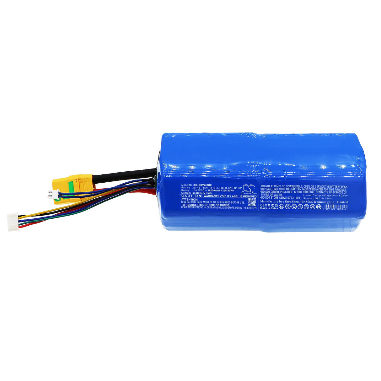 14.8V, Li-ion, 18000mAh, Robot battery fits Bluerobotics, Li-4s-15.6ah-r1-rp, Bluerov2, 266.4Wh Robot Cameron Sino Technology Limited (Dangerous Goods)