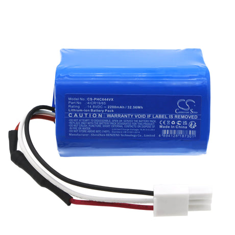 14.8V, Li-ion, 2200mAh, Vacuum battery fits Philips, Fc6400, Fc6400/01, Fc6400/81, 32.56Wh Vacuum Cameron Sino Technology Limited