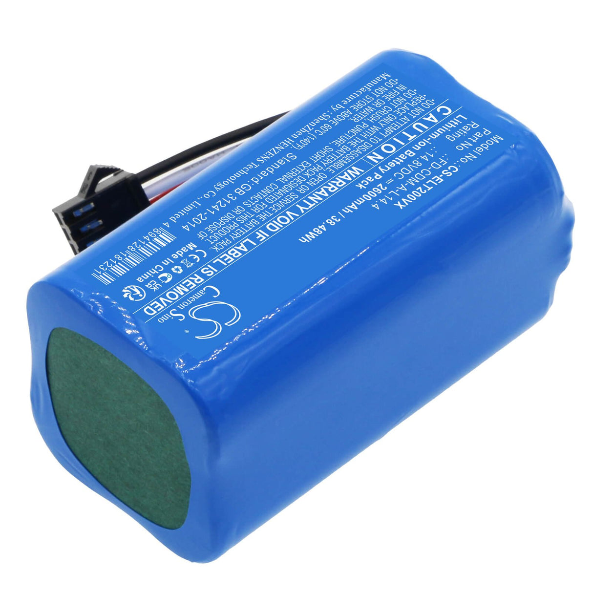 14.8V, Li-ion, 2600mAh, Vacuum battery fits Dymosen, Elfbot, C1, D1, 38.48Wh Vacuum Cameron Sino Technology Limited