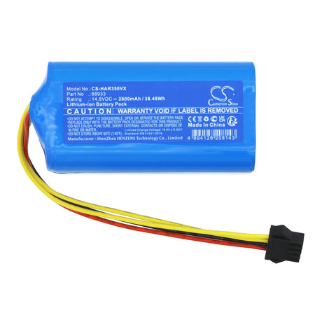 14.8V, Li-ion, 2600mAh, Vacuum battery fits Haier, Hb-qt35bsc, J3500, 38.48Wh Vacuum Cameron Sino Technology Limited