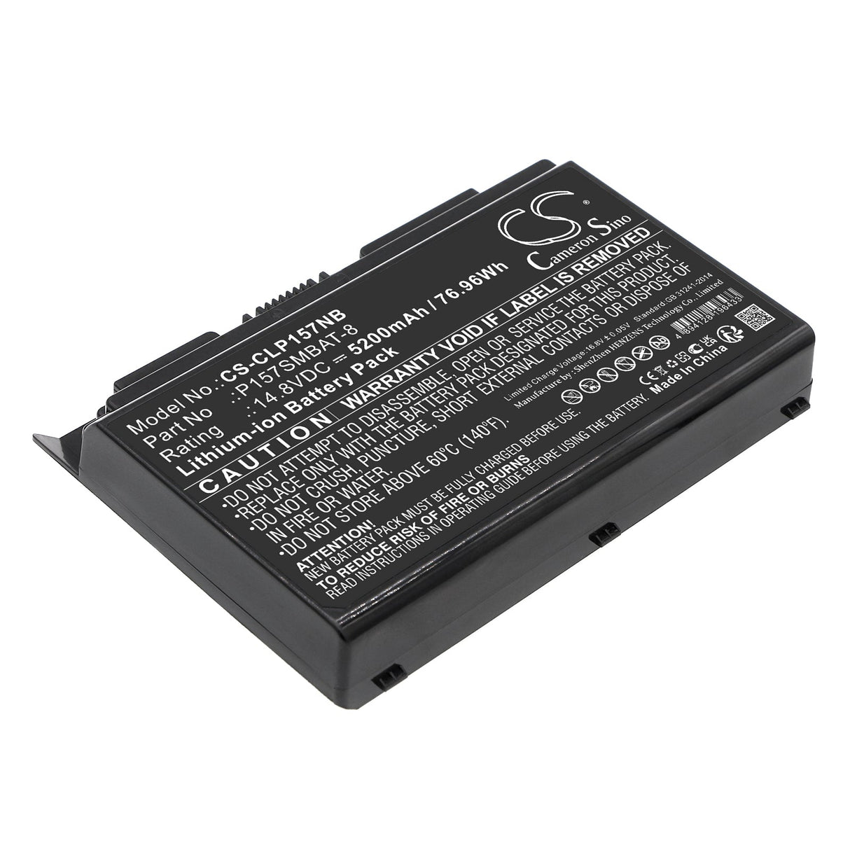 14.8v, Li-ion, 5200mah, Battery Fits Terrans Force, X611, X611-770m-47v, 76.96wh Notebook, Laptop Cameron Sino Technology Limited