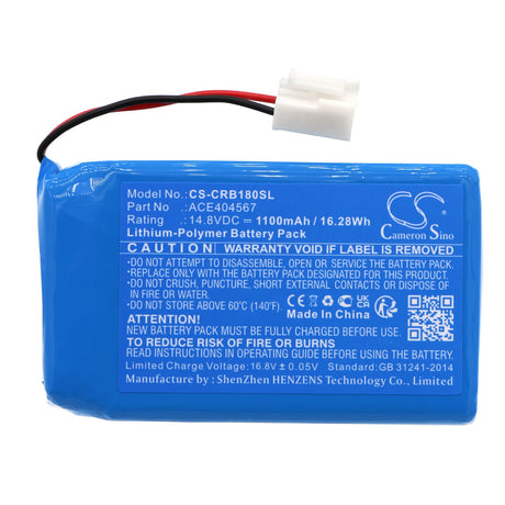 14.8V, Li-Polymer, 1100mAh, Smart Home battery fits Cobra, Ace404567, 36m, 72m, 16.28Wh Smart Home Cameron Sino Technology Limited