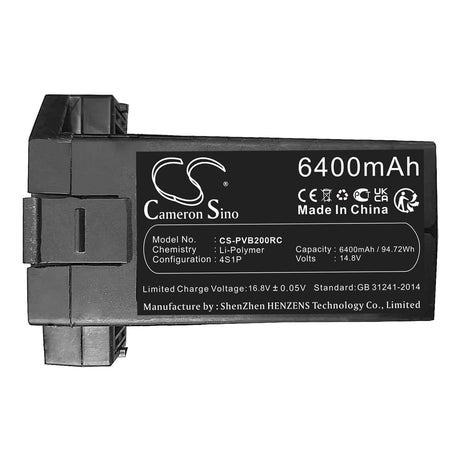 14.8V, Li-Polymer, 6400mAh, Drones battery fits Powervision, Pegib10, Poweregg, 94.72Wh Drones Cameron Sino Technology Limited