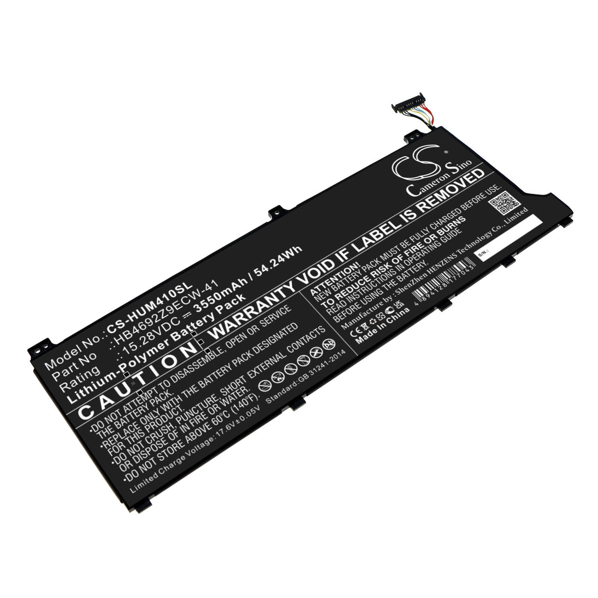 15.28v, Li-polymer, 3550mah, Battery Fits Honor, Magicbook 14, 54.24wh Notebook, Laptop Cameron Sino Technology Limited   