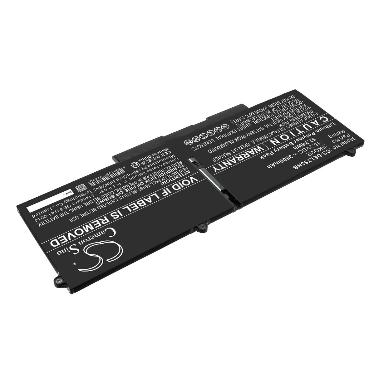 15.2v, Li-ion, 3800mah, Battery Fits Dell, Latitude 5330, Latitude 7330, 57.76wh Notebook, Laptop Cameron Sino Technology Limited   