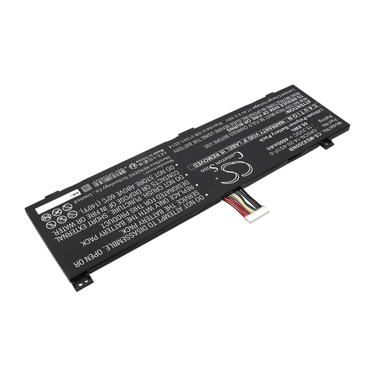 15.2V, Li-Polymer, 4000mAh, Notebook, Laptop battery fits Clevo, Gk5nr0o, 60.8Wh Notebook, Laptop Cameron Sino Technology Limited