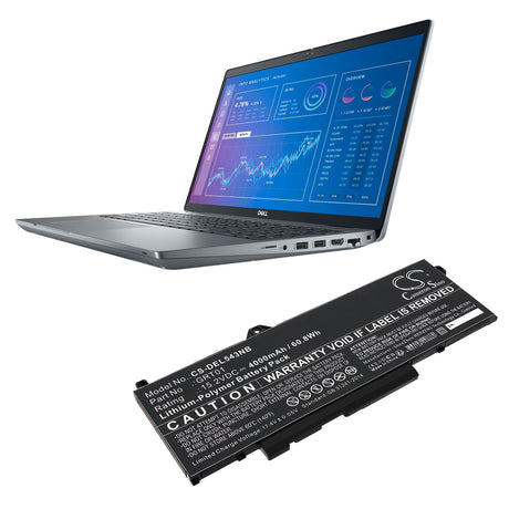 15.2V, Li-Polymer, 4000mAh, Notebook, Laptop battery fits Dell, Alienware M17 R5 Amd, Latitude 14 5431, 60.8Wh Notebook, Laptop Cameron Sino Technology Limited