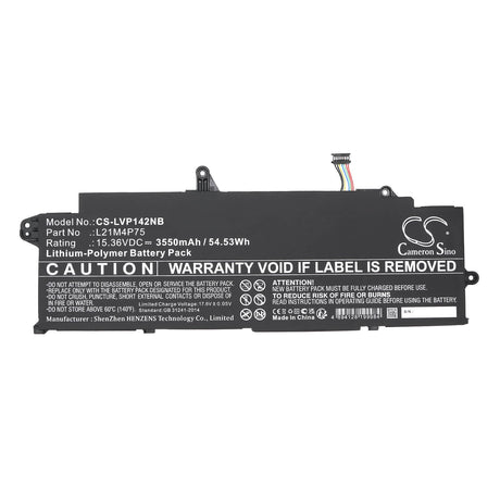 15.36V, Li-Polymer, 3550mAh, Battery fits Lenovo, Thinkpad T14s Gen 3(amd)21cq00, Thinkpad T14s Gen 3(amd)21cq00, 54.53Wh Notebook, Laptop Cameron Sino Technology Limited