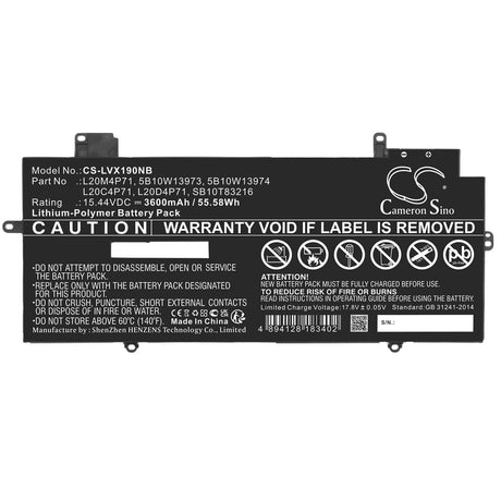 15.44v, Li-polymer, 3600mah, Notebook Battery Fits Lenovo, Thinkpad X1 Carbon G9 20xw002d, 55.58wh Notebook, Laptop Cameron Sino Technology Limited