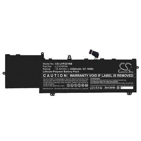 15.44V, Li-Polymer, 4350mAh, Notebook Battery fits Lenovo, Thinkbook Plus G3 Iap 21el0000, Thinkbook Plus G3 Iap 21el000b, 67.16Wh Notebook, Laptop Cameron Sino Technology Limited