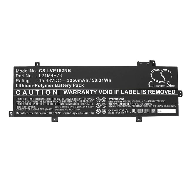 15.48V, Li-Polymer, 3250mAh, Notebook Battery fits Lenovo, Thinkpad P16s Gen 1(amd)21ck00, Thinkpad P16s Gen 1(amd)21ck00, 50.31Wh Notebook, Laptop Cameron Sino Technology Limited