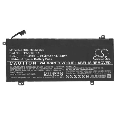 15.4v, Li-ion, 2450mah, Battery Fits Toshiba, Dynabook Satellite Pro L50, Dynabook Satellite Pro L50-g, 37.73wh Notebook, Laptop Cameron Sino Technology Limited