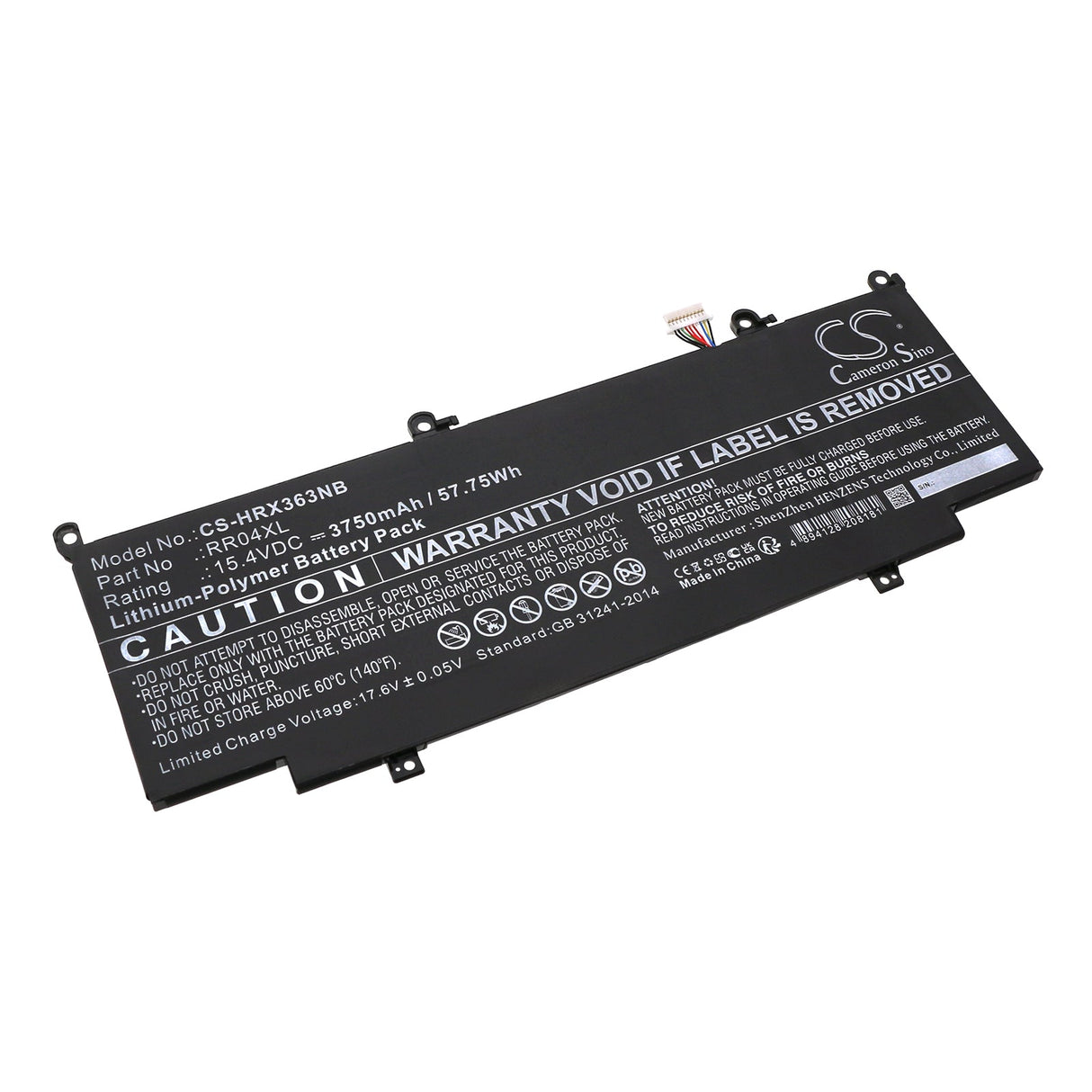 15.4V, Li-Polymer, 3750mAh, Notebook, Laptop battery fits Hp, Spectre X360 13-4107no, Spectre X360 13-4120nl, 57.75Wh Notebook, Laptop Cameron Sino Technology Limited