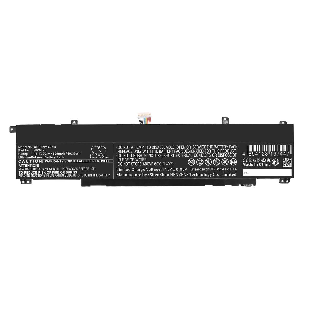 15.4v, Li-polymer, 4500mah, Battery Fits Hp, Omen 16-b0001nb, Omen 16-b0003tx, 69.3wh Notebook, Laptop Cameron Sino Technology Limited   
