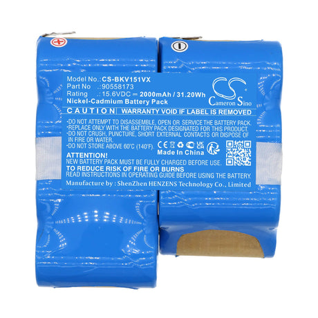 15.6V, Ni-CD, 2000mAh, Vacuum battery fits Black & Decker, 15.6v Dustbuster, Chv1510, 31.2Wh Vacuum Cameron Sino Technology Limited