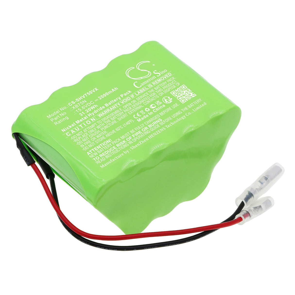15.6V, Ni-MH, 2000mAh, Vacuum battery fits Shark, Sv70z, Sv75, Sv75_14, 31.20Wh Vacuum Cameron Sino Technology Limited