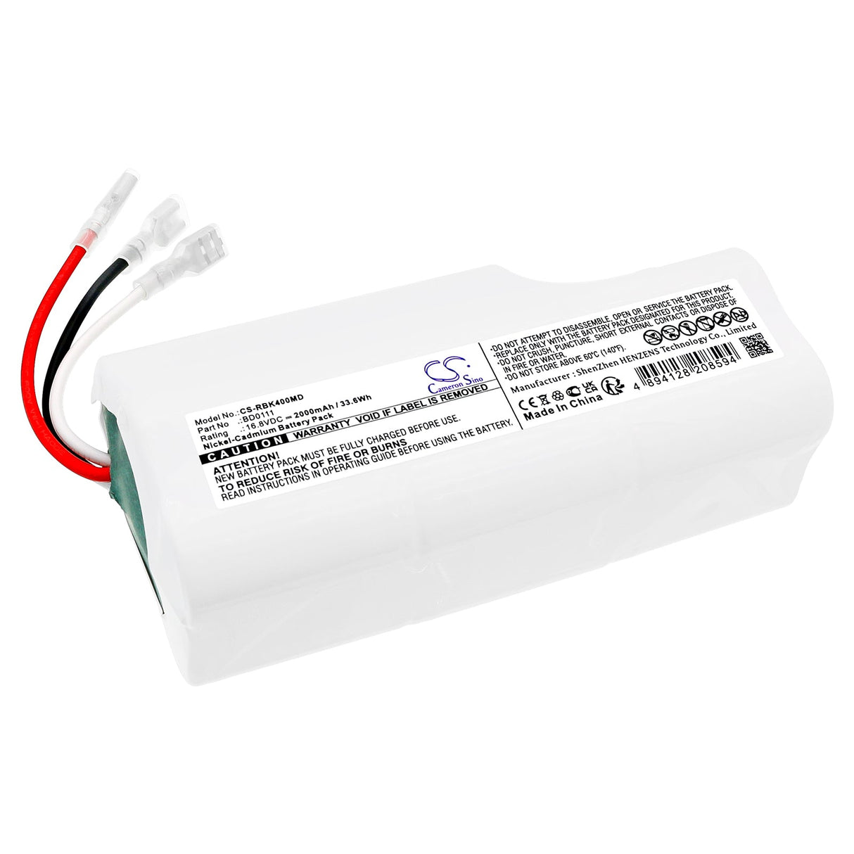 16.8V, Ni-CD, 2000mAh, Medical battery fits Rauland-borg, R4kbk400, Responder Nurse Call R4000, 33.6Wh Medical Cameron Sino Technology Limited (Medical)