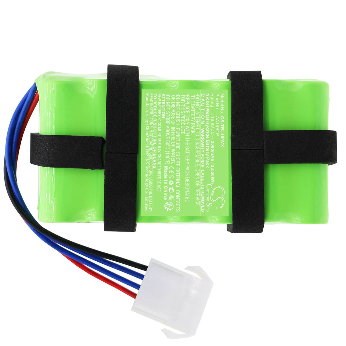 16.8V, Ni-MH, 2000mAh, Vacuum battery fits Toshiba, Vc-wl100, Vc-wl100ac, Vc-wl100ac/c, 33.60Wh Vacuum Cameron Sino Technology Limited