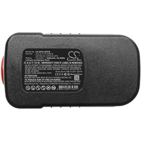 18.0V, Li-ion, 2000mAh, Power Tools battery fits Black & Decker, Firestorm, 244760-00, Bd18psk, Bdgl1800, 36Wh Power Tools Cameron Sino Technology Limited (Power Tools)
