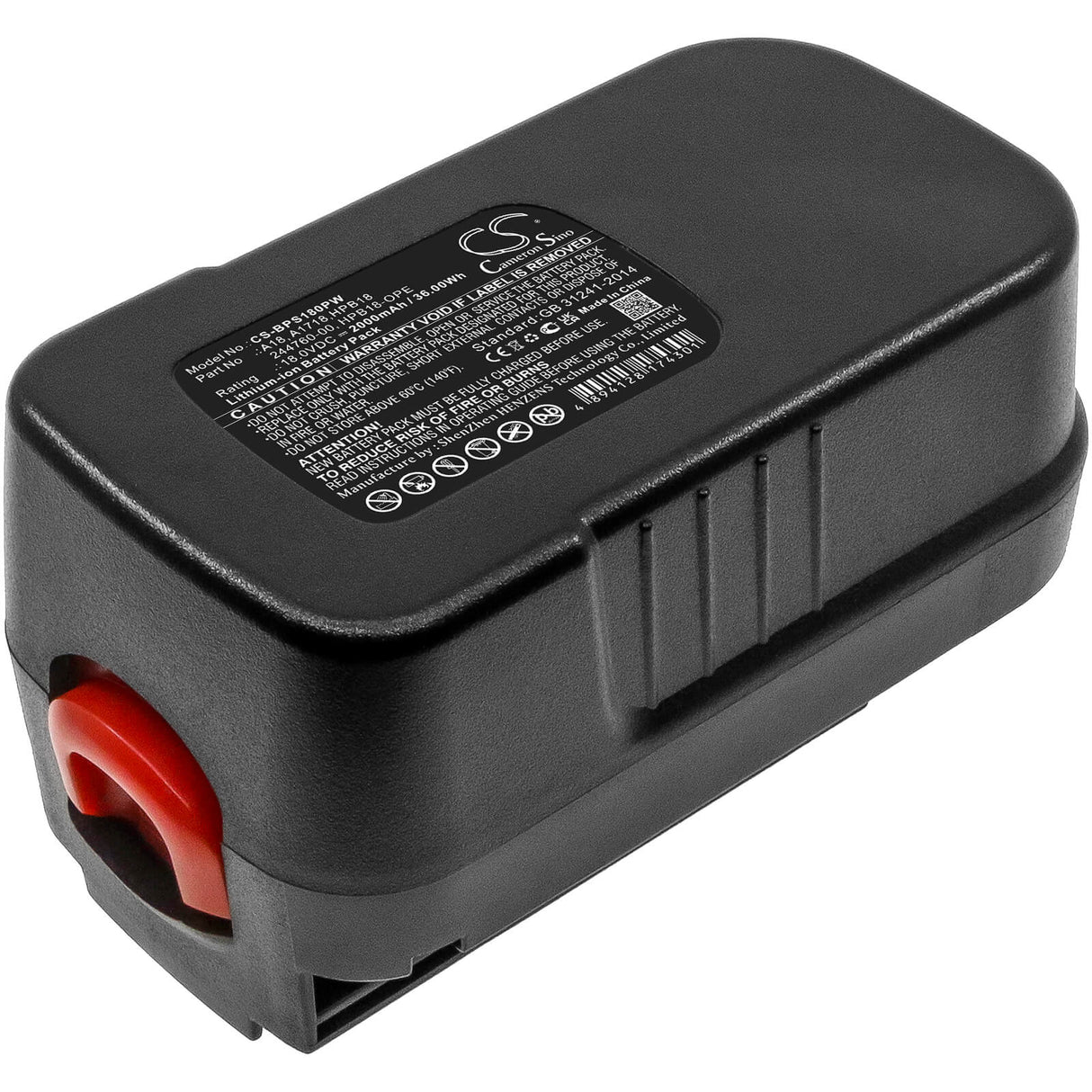 18.0V, Li-ion, 2000mAh, Power Tools battery fits Black & Decker, Firestorm, 244760-00, Bd18psk, Bdgl1800, 36Wh Power Tools Cameron Sino Technology Limited (Power Tools)