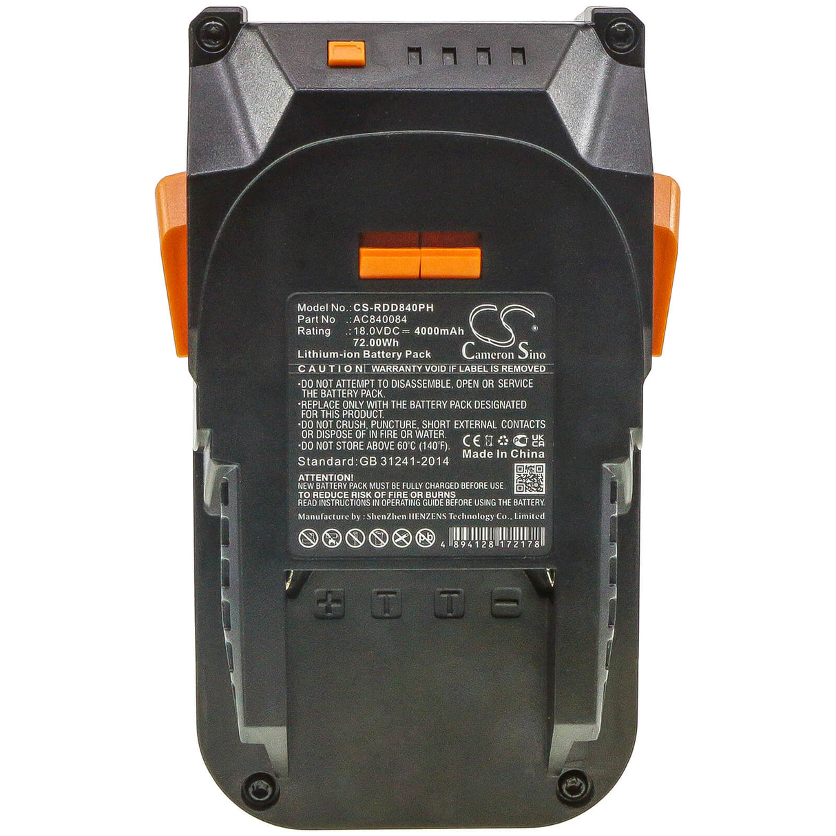 18.0v, 4000mah, Li-ion Power Tools Battery Fit's Ridgid, 130383001, 130383025, 130383028, 72.00wh Power Tools Cameron Sino Technology Limited (Power Tools)