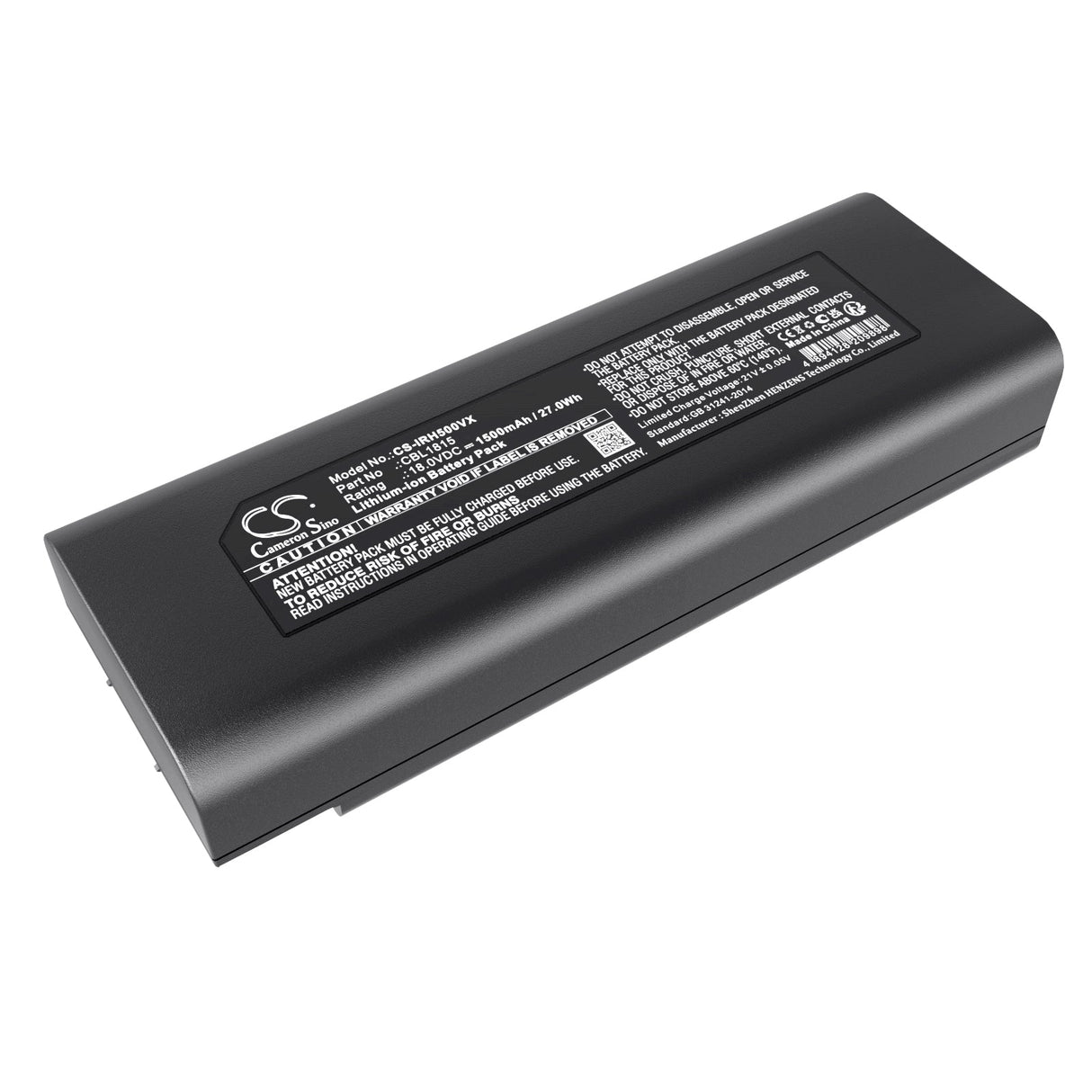 18.0V, Li-ion, 1500mAh, Vacuum battery fits Iris Ohyama, Ic-sldcp12, Ic-sldcp5, 27.0Wh Vacuum Cameron Sino Technology Limited