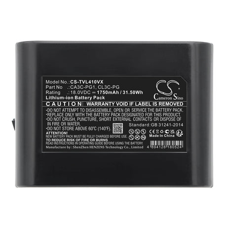 18.0V, Li-ion, 1750mAh, Vacuum battery fits Midea, Toshiba, Vh02-vs, 31.50Wh Vacuum Cameron Sino Technology Limited