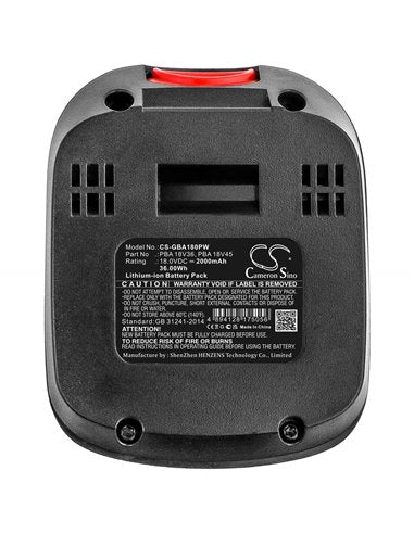 18.0V, Li-ion, 2000mAh, Gardening Tools battery fits Gardena, 14902-2, 14600-20, 14600-55, 36.00Wh Gardening Tools Cameron Sino Technology Limited (Power Tools)