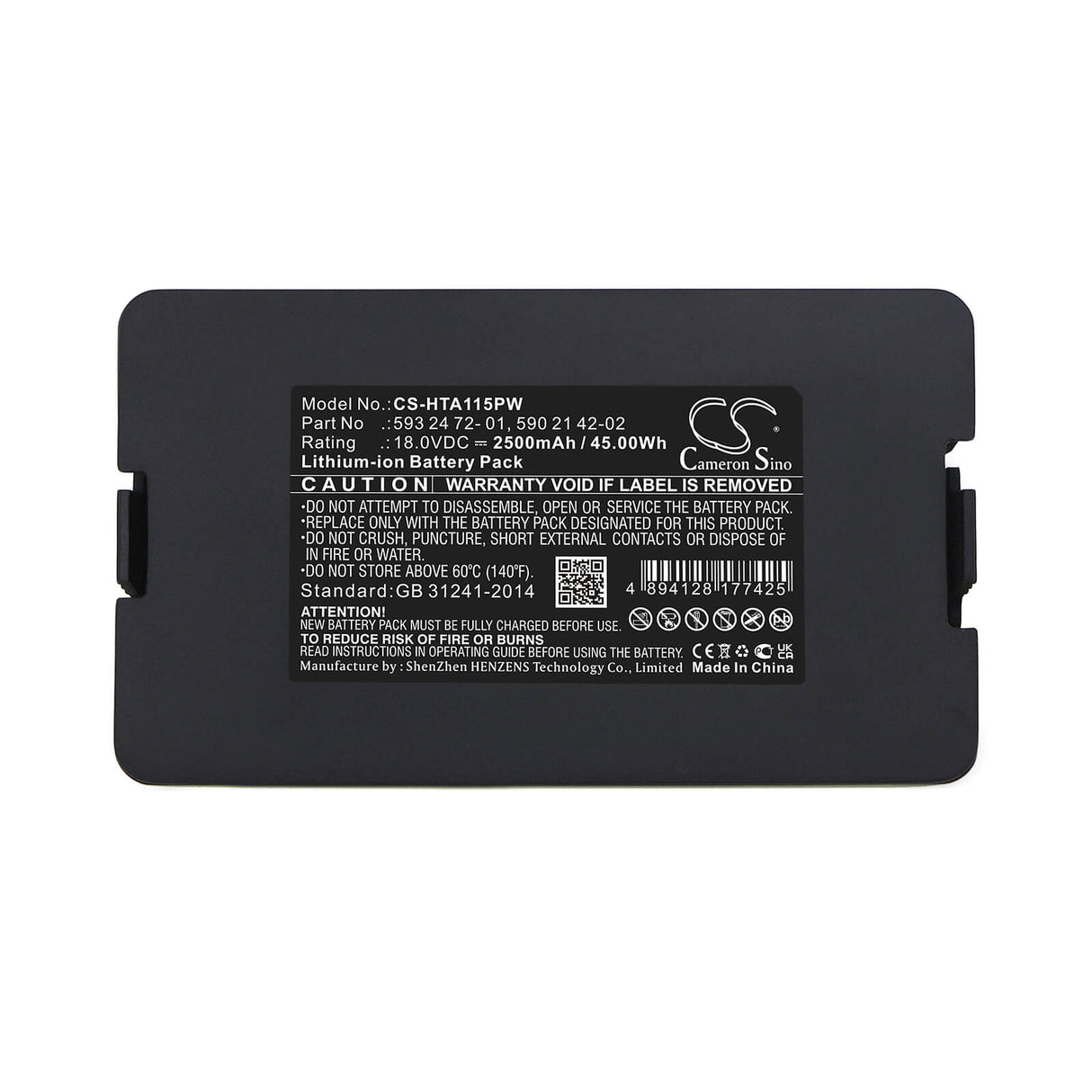 18.0V, Li-ion, 2500mAh, Lawn Mowers battery fits Flymo, Gardena, Mcculloch, Husqvarna, 584 84 28-02, Easilife 200, Easilife 350, 45.0Wh Lawn Mowers Cameron Sino Technology Limited