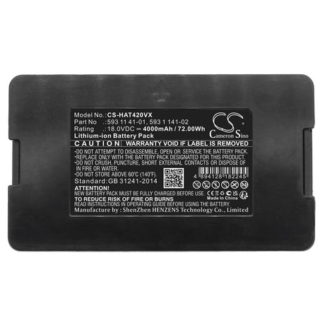 18.0V, Li-ion, 4000mAh, Lawn Mowers battery fits Husqvarna, 529 60 68-01, Automower 320 2013, Automower 320 2014, 72.00Wh Lawn Mowers Cameron Sino Technology Limited