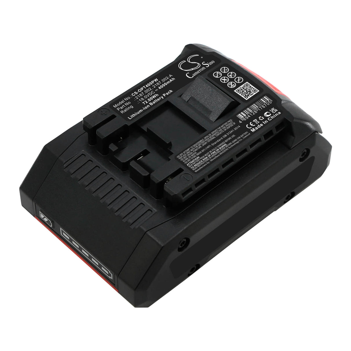 18.0V, Li-ion, 4000mAh, Strapping Tools battery fits Signode, Zapack, Orgapack, 2187.002, Or-t250, Or-t400, 72Wh Strapping Tools Cameron Sino Technology Limited
