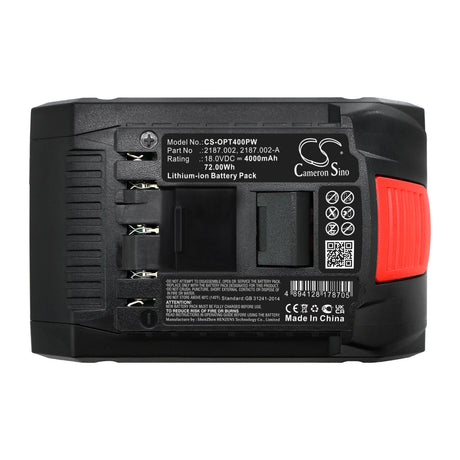 18.0V, Li-ion, 4000mAh, Strapping Tools battery fits Signode, Zapack, Orgapack, 2187.002, Or-t250, Or-t400, 72Wh Strapping Tools Cameron Sino Technology Limited