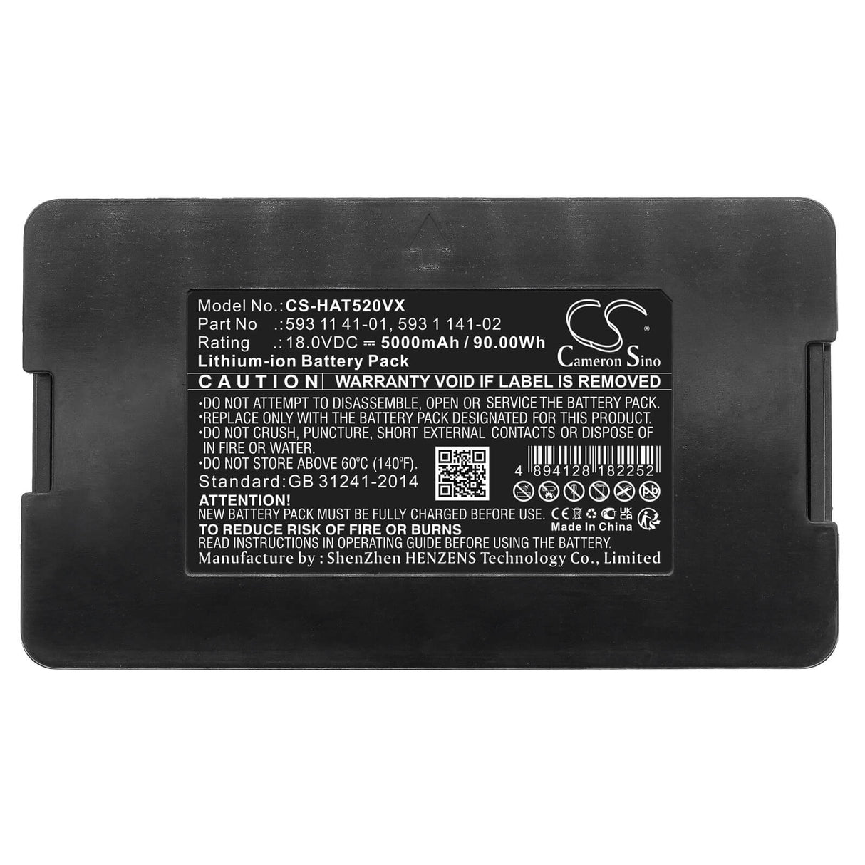 18.0V, Li-ion, 5000mAh, Lawn Mowers battery fits Husqvarna, 529 60 68-01, Automower 320 2013, Automower 320 2014, 90.00Wh Lawn Mowers Cameron Sino Technology Limited