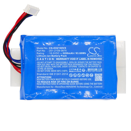 18.0V, Li-ion, 5200mAh, Vacuum battery fits Ecovacs, Airbot Z1, Az1, 93.60Wh Vacuum Cameron Sino Technology Limited