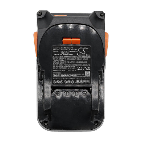 18.0V, Li-ion, 6000mAh, Power Tools battery fits Ridgid, Aeg, Ac840084, Bfl 18, Bho 18, 108Wh Power Tools Cameron Sino Technology Limited (Dangerous Goods)