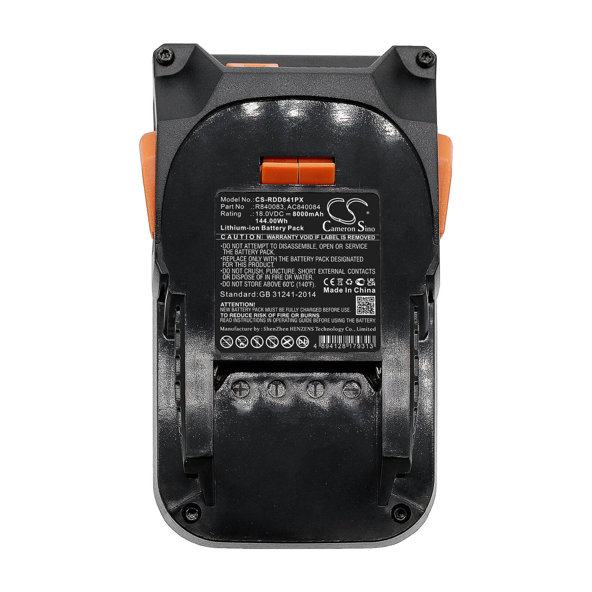 18.0V, Li-ion, 8000mAh, Power Tools battery fits Ridgid, Aeg, Ac840084, Bfl 18, Bho 18, 144Wh Power Tools Cameron Sino Technology Limited (Dangerous Goods)