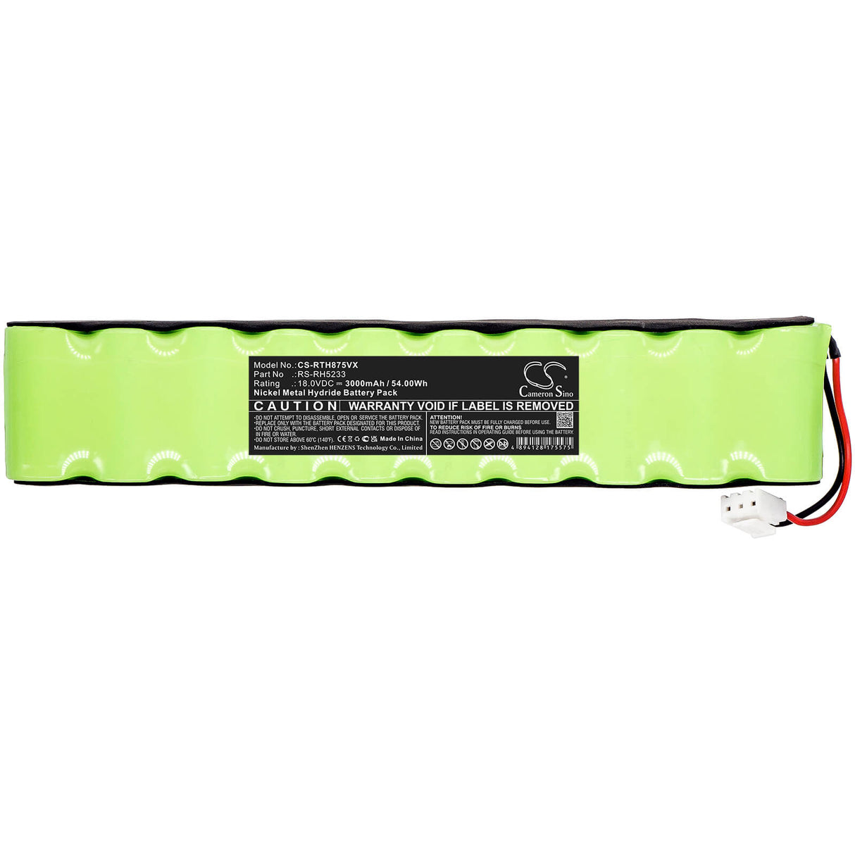 18.0V, Ni-MH, 3000mAh, Vacuum battery fits Tefal, Rowenta, 2210017128, 2210017132, 2210017133, 54.00Wh Vacuum Cameron Sino Technology Limited