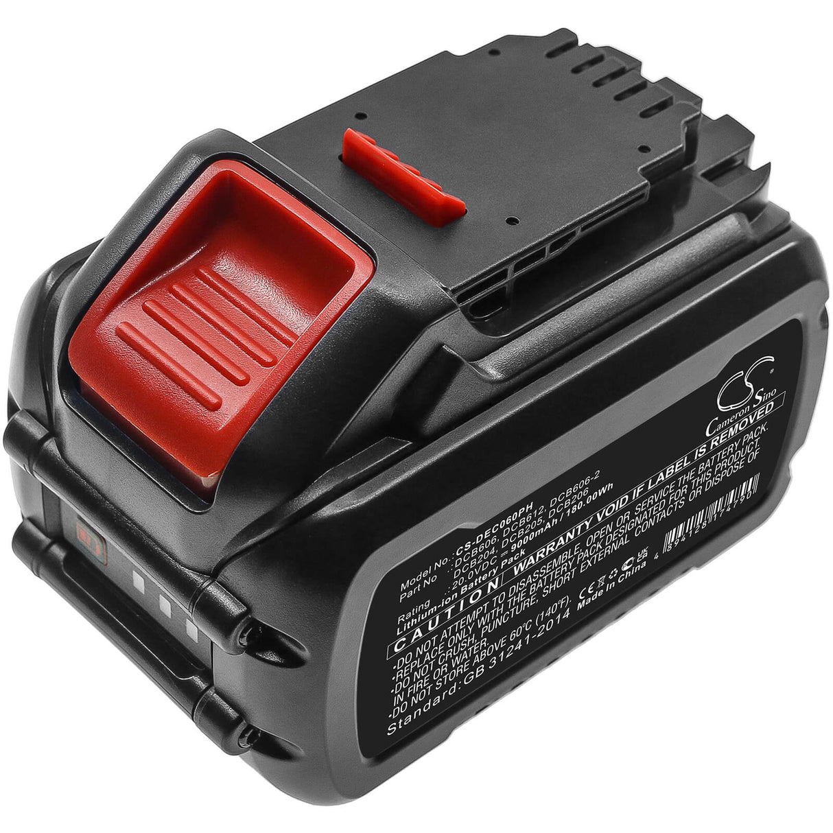 20.0V, Li-ion, 9000mAh, Power Tools battery fits Dewalt, Dcb102, 120v Max, 12v Max Li-ion, 180Wh Power Tools Cameron Sino Technology Limited (Dangerous Goods)