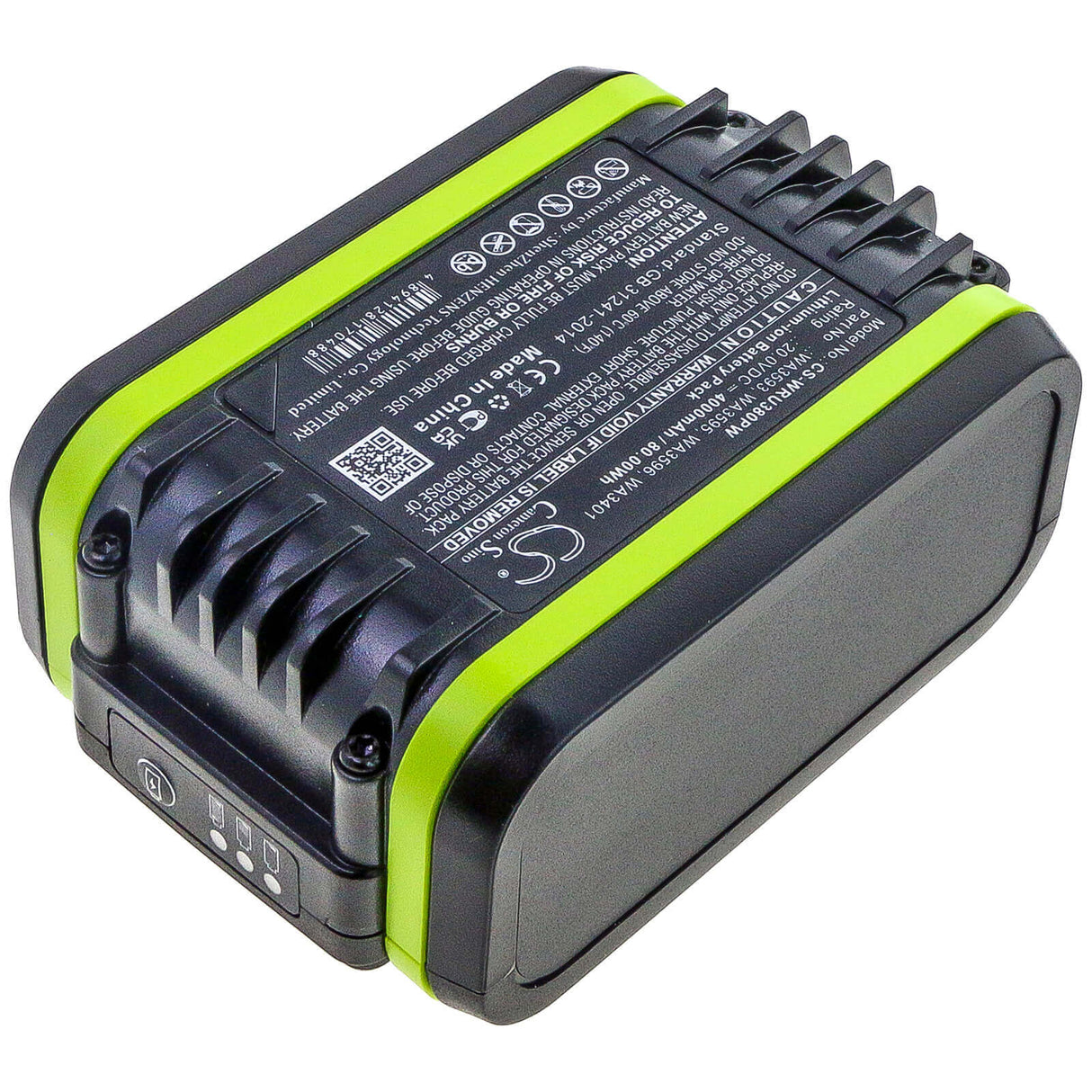 20.0V, Li-ion, 4000mAh, Power Tools battery fits Worx, Wa3401, Wu172, Wu185, 80Wh Power Tools Cameron Sino Technology Limited (Power Tools)