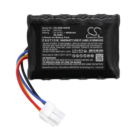 20.0V, Li-ion, 4900mAh, Lawn Mowers battery fits Kress, 59000257, Kr110, Kr111, 98.00Wh Lawn Mowers Cameron Sino Technology Limited