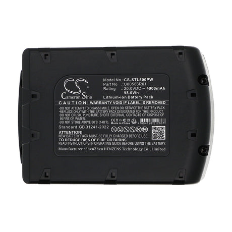 20.0V, Li-ion, 4900mAh, Power Tools battery fits Samuel, Stl-500, 98.0Wh Power Tools Cameron Sino Technology Limited (Power Tools)