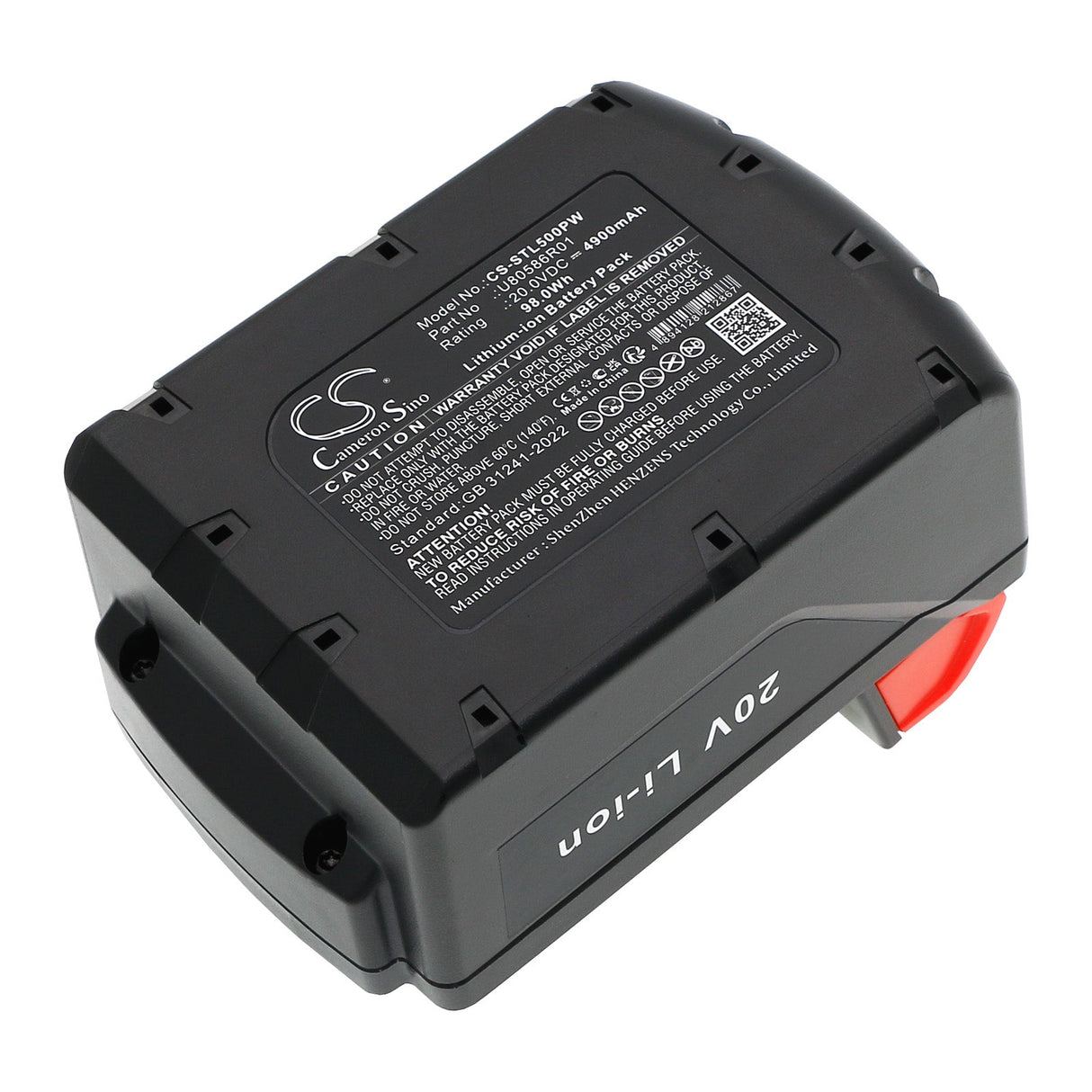 20.0V, Li-ion, 4900mAh, Power Tools battery fits Samuel, Stl-500, 98.0Wh Power Tools Cameron Sino Technology Limited (Power Tools)