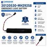 Emergency Light Battery For 20120530-mh29258-ts, 3.6v 2200mah Emergency Lighting BB Generic