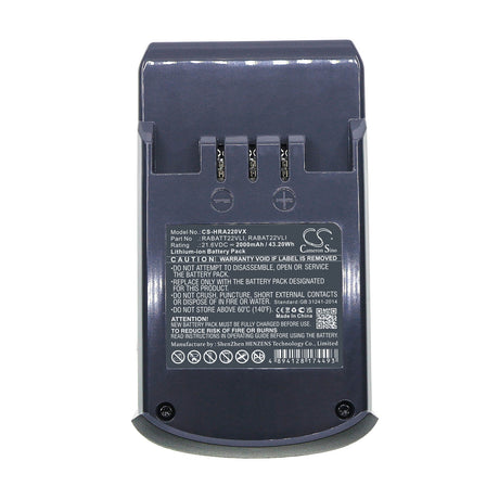 21.6V, Li-ion, 2000mAh, Vacuum battery fits Hoover, Ds22g, Ds22g001, Ds22gr001, 43.20Wh Vacuum Cameron Sino Technology Limited