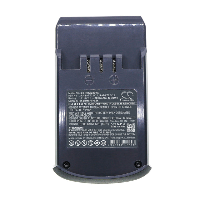 21.6V, Li-ion, 2000mAh, Vacuum battery fits Hoover, Ds22g, Ds22g001, Ds22gr001, 43.20Wh Vacuum Cameron Sino Technology Limited